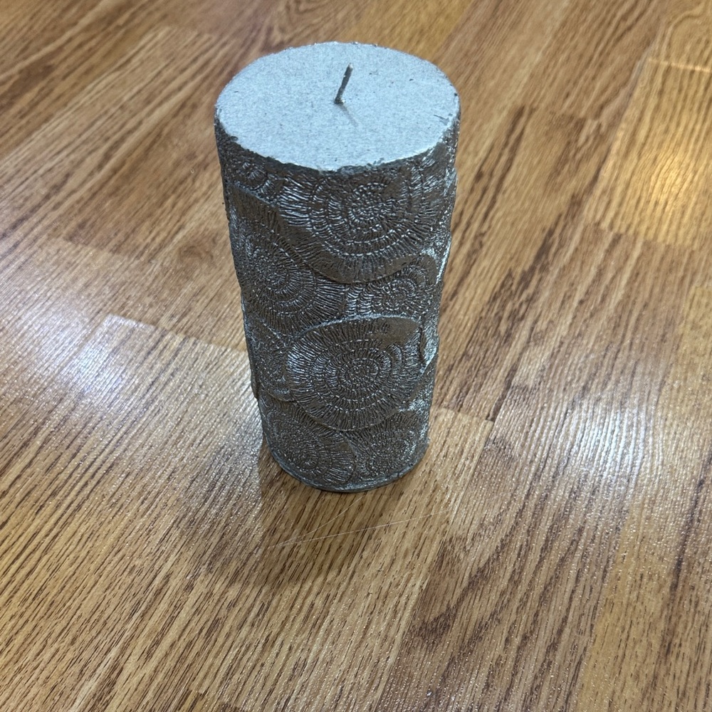 NEW Textured Silver Candle